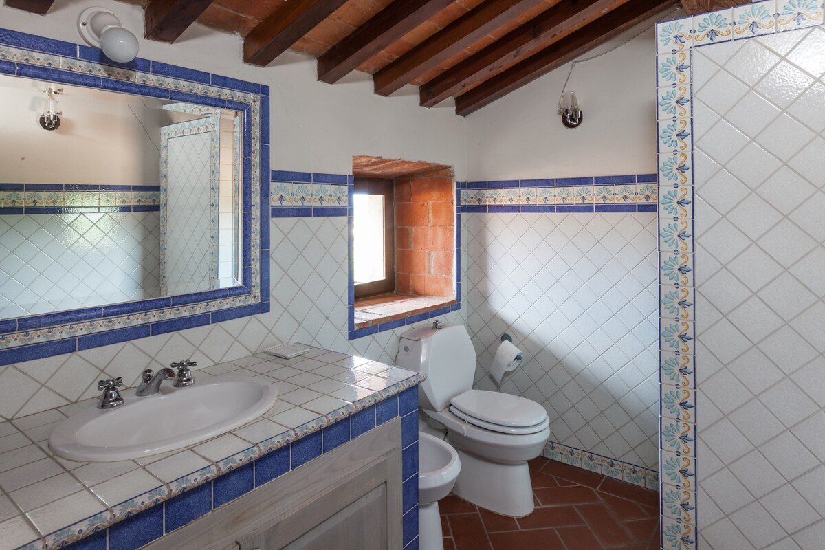 Podere Pagliaio 1 &mdash; Bagno con lavabo in muratura