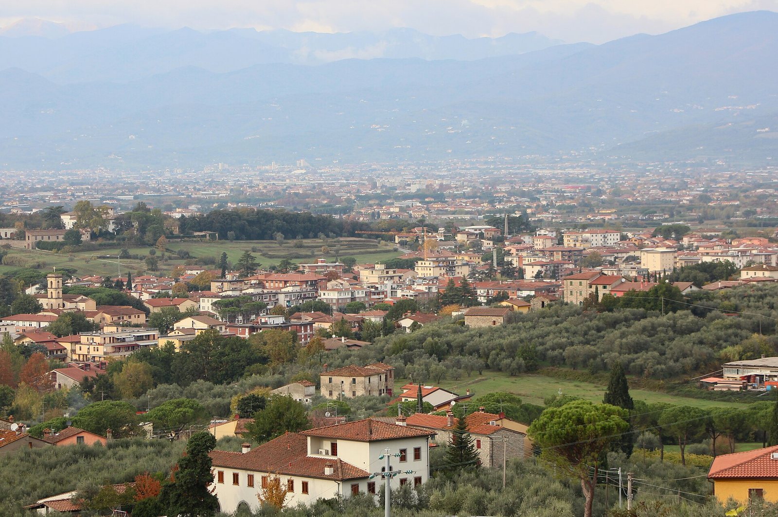 Quarrata vista dalle colline del Montalbano